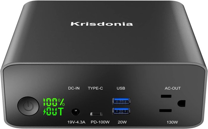 Krisdonia 130W Portable Power Bank (148WH/40000mAh)