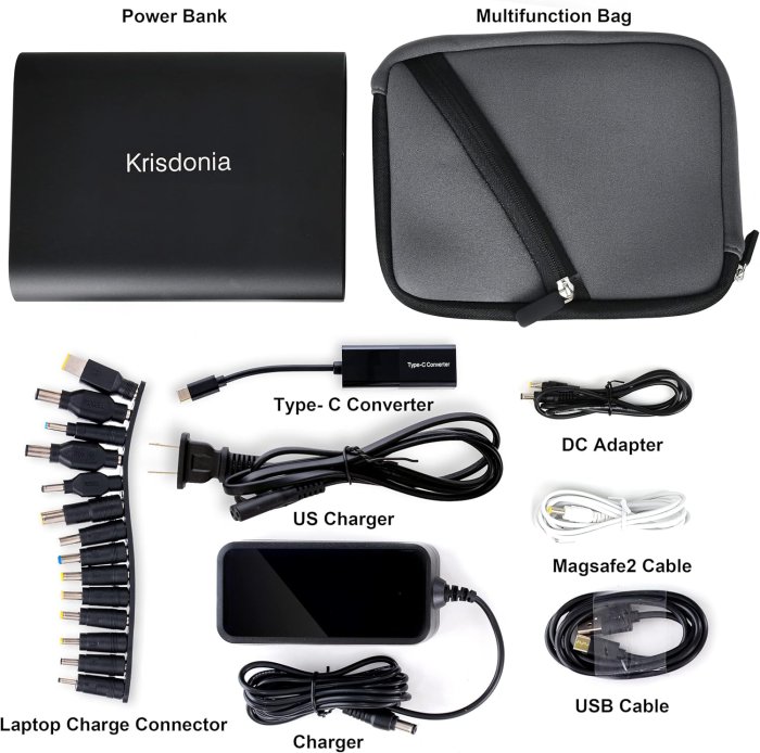 Krisdonia 50000mAh Laptop Power Bank with QC3.0 & Type-C Ports (image 4)