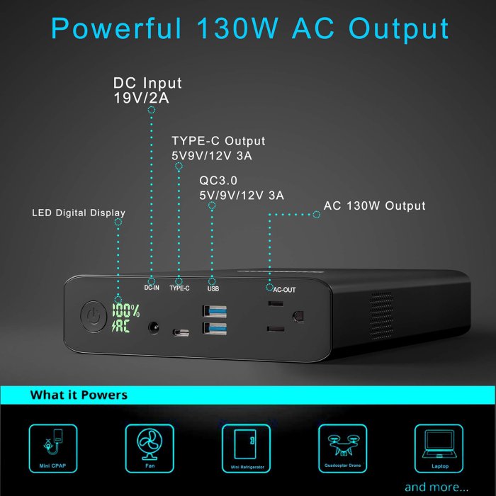Krisdonia 60000mAh Laptop Power Bank with AC Outlet (image 3)