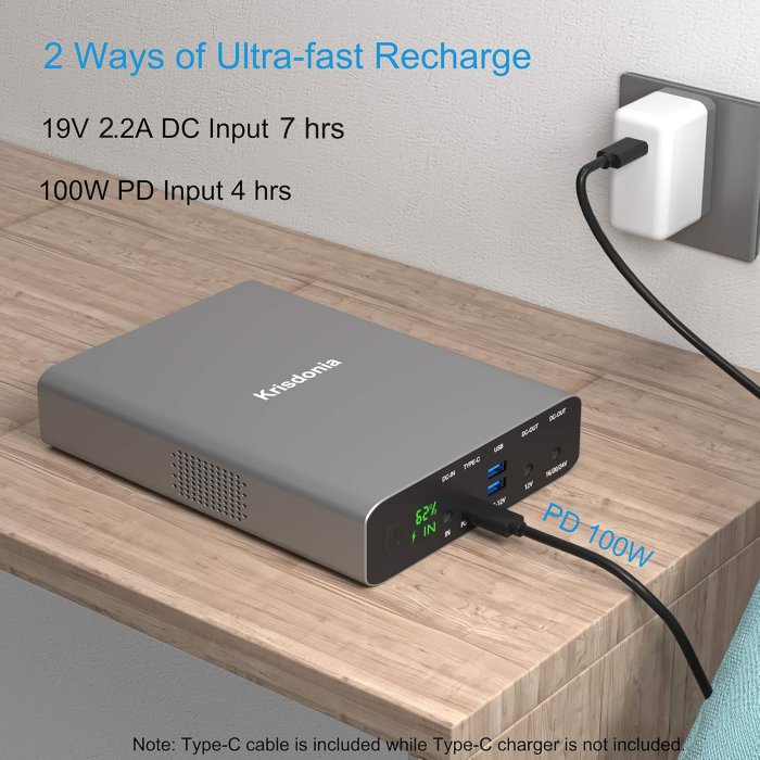 Krisdonia 64000mAh 100W PD Power Bank (image 4)