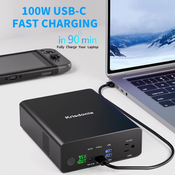Krisdonia 80000mAh Power Bank with AC Outlet (image 3)