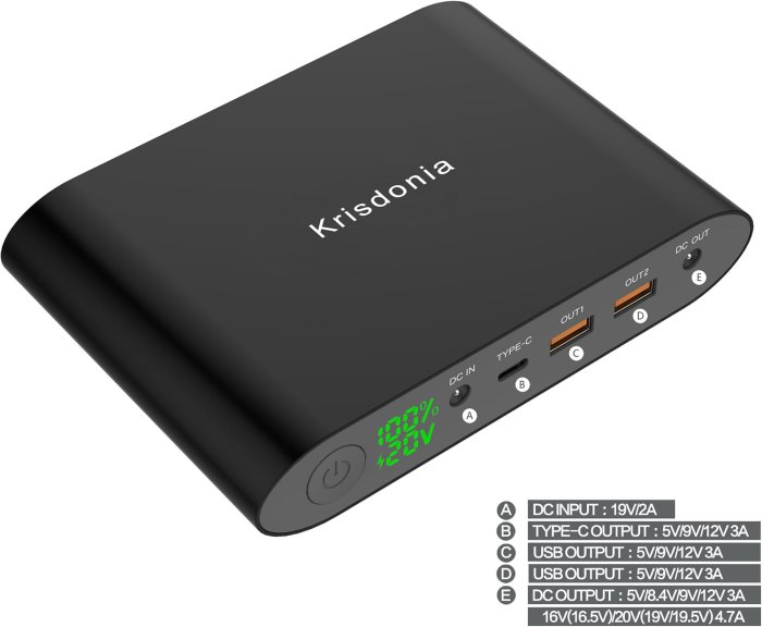 Krisdonia Laptop Power Bank 25000mAh (TSA-Approved) (image 2)